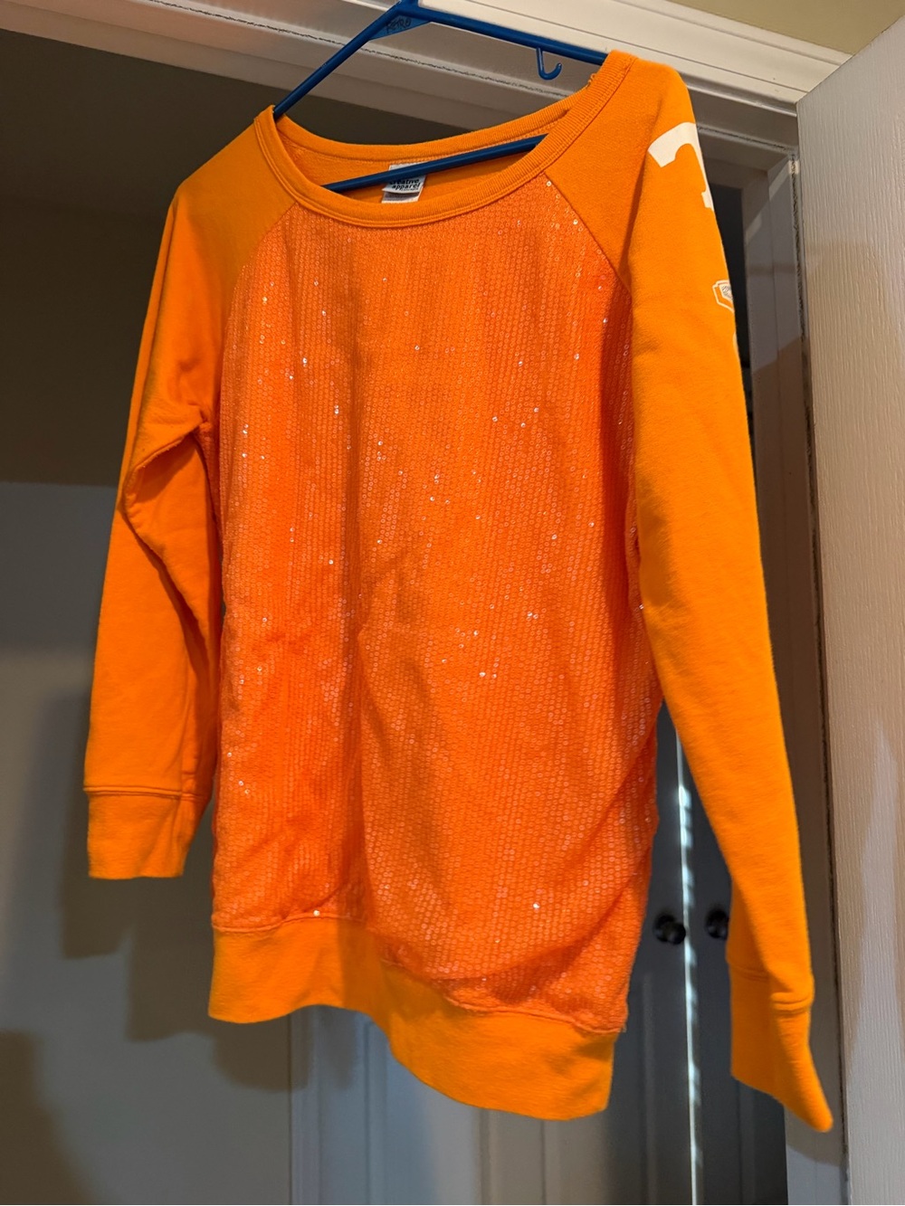 Vintage VOLS Orange Sequin Long Sleeve Top